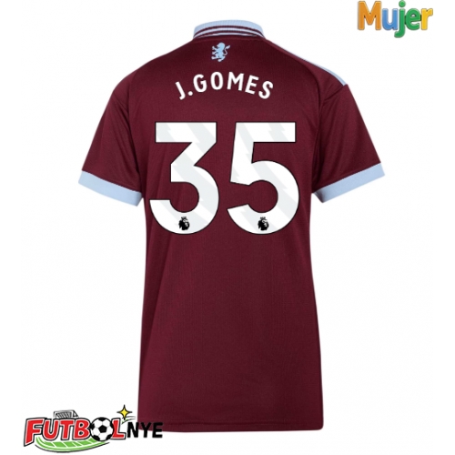 Camiseta Aston Villa Joao Gomes #35 Primera Equipación para mujer 2026-27 manga corta